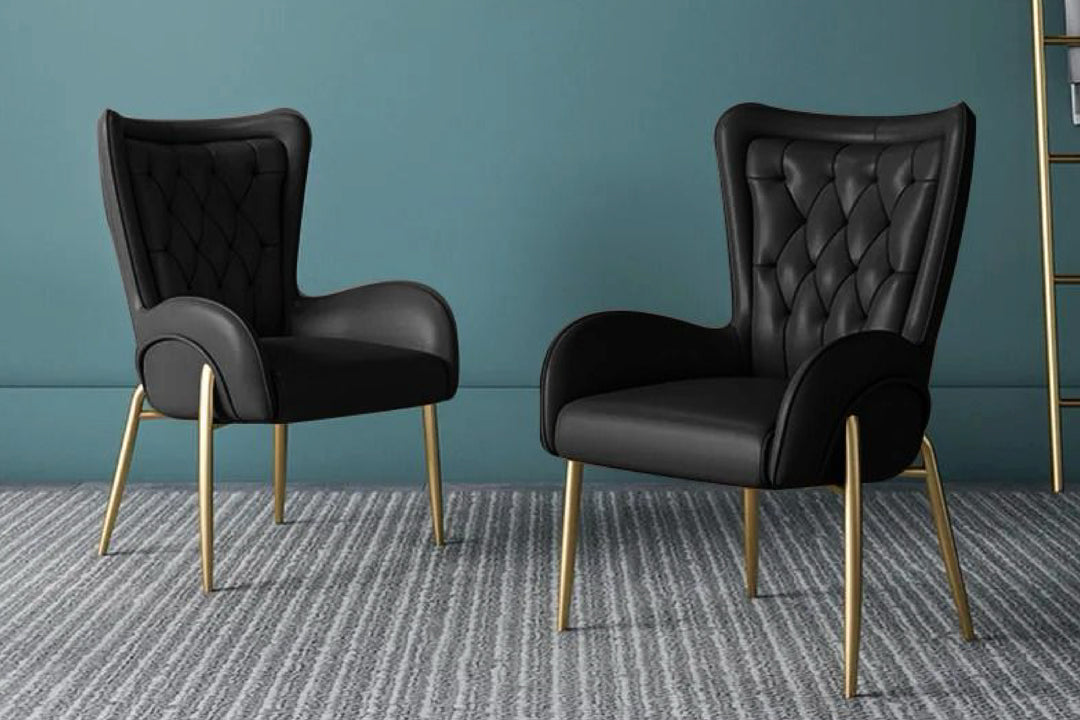 Lorenza Dining Chair with Brush Gold Legs