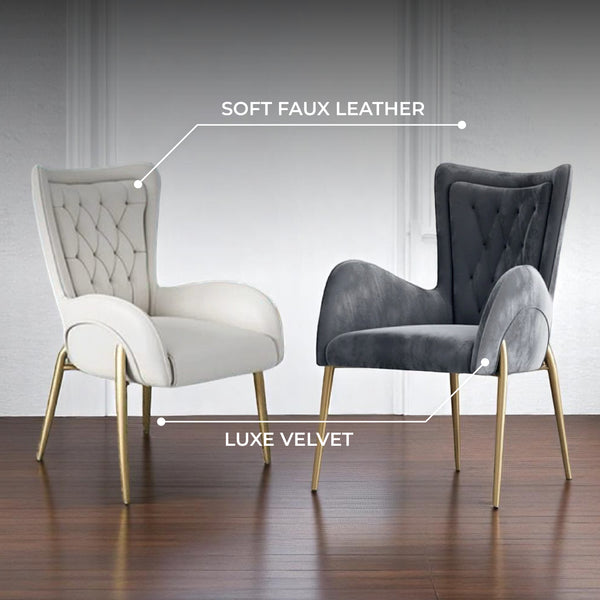 Lorenza Dining Chair with Brush Gold Legs