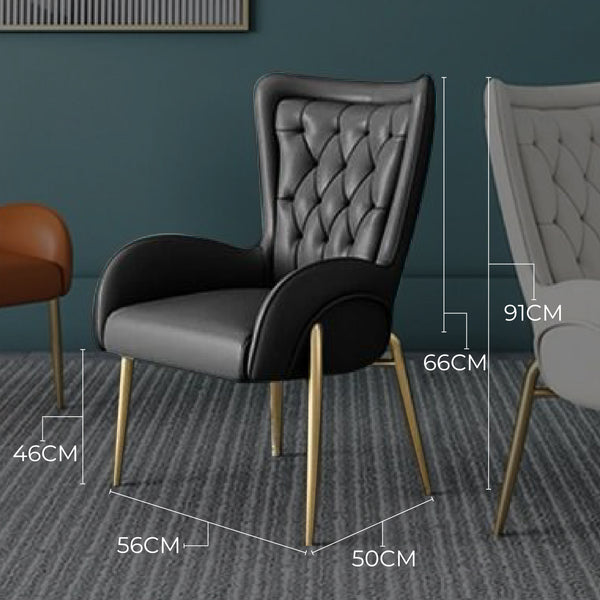 Lorenza Dining Chair with Brush Gold Legs