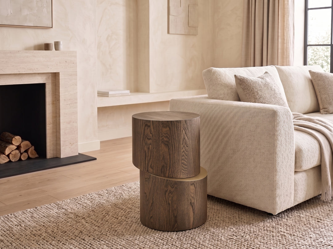 Lunaria 2-Tier Swivel Round Corner Table