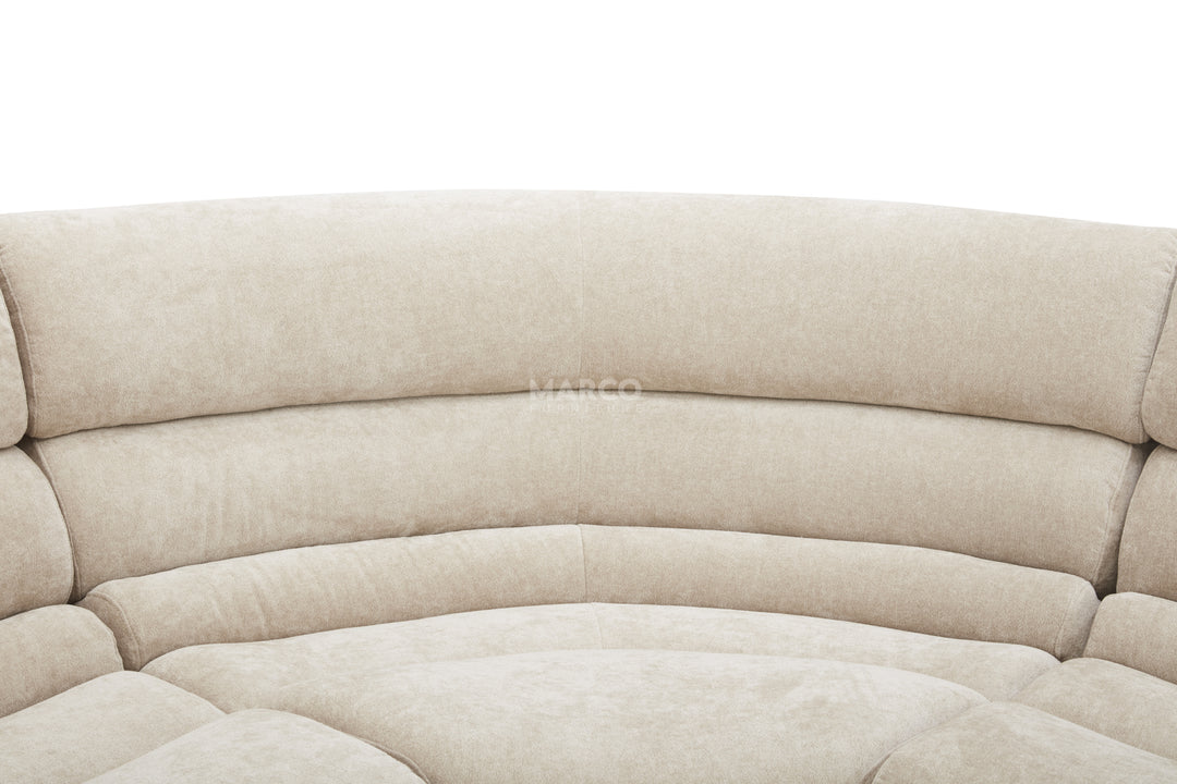 Beige sectional sofa on a white background