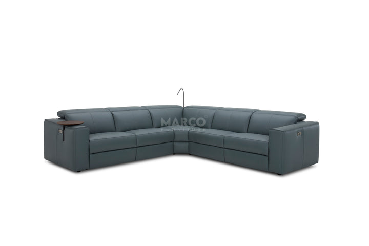 Gray sectional sofa with 'Marco' branding on a white background