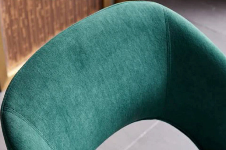 Milan Houndstooth and Velvet Back Chair with Metal Legs