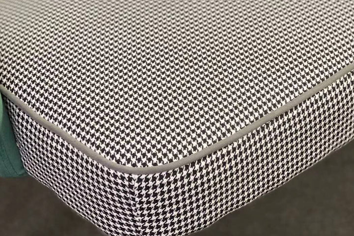 Milan Houndstooth and Velvet Back Chair with Metal Legs