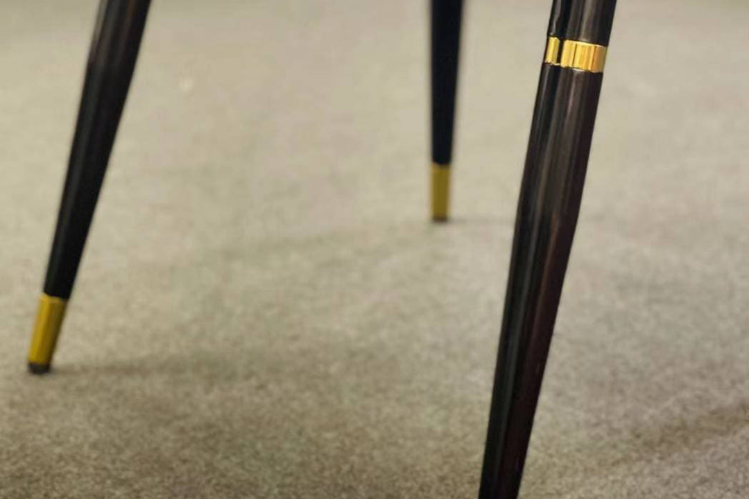 Milan Houndstooth and Velvet Back Chair with Metal Legs