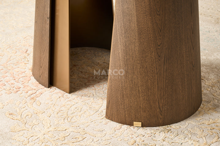 Mont Blanc Round Sintered Stone Top Dining Table - 6 Seater