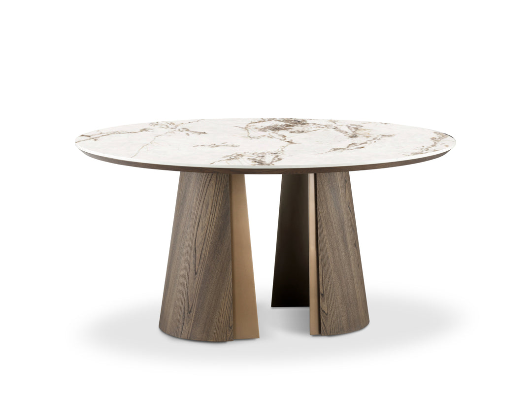 Mont Blanc Round Sintered Stone Top Dining Table - 6 Seater