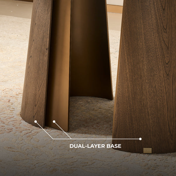 Mont Blanc Round Sintered Stone Top Dining Table - 6 Seater