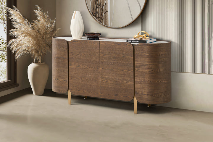 Mont Blanc Sintered Stone Top Sideboard with Storage