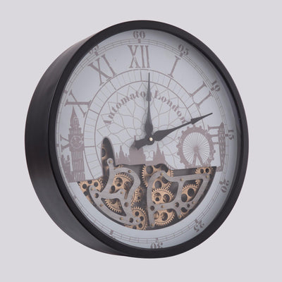 Murphy Vintage Wall Clock In Black Finish