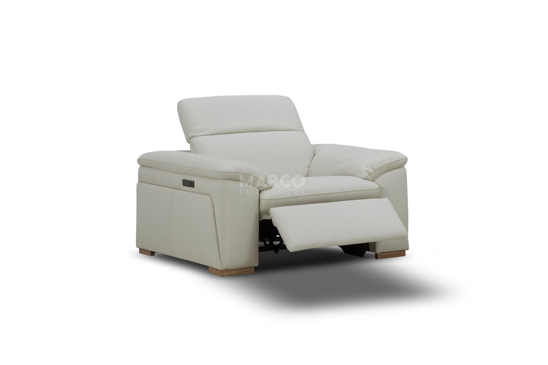 Nevada Single Seat Electric Reclining Leather Lounge Chair