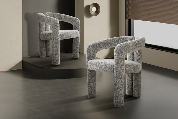 Nirvana Boucle Dining Chair (Salt & Pepper)