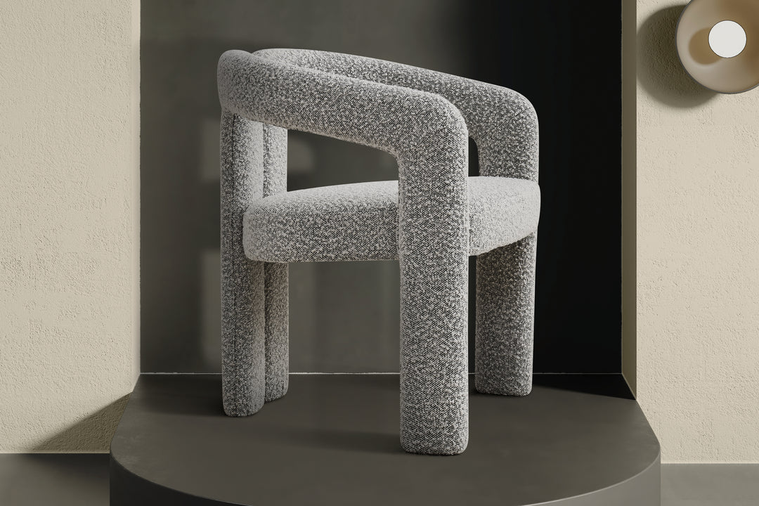 Nirvana Boucle Dining Chair (Salt & Pepper)