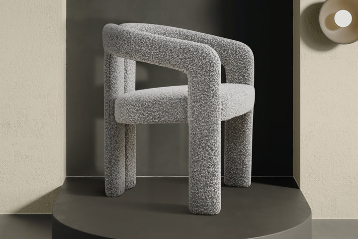 Nirvana Boucle Dining Chair (Salt & Pepper)