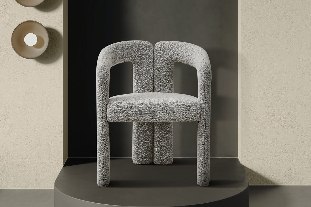 Nirvana Boucle Dining Chair (Salt & Pepper)
