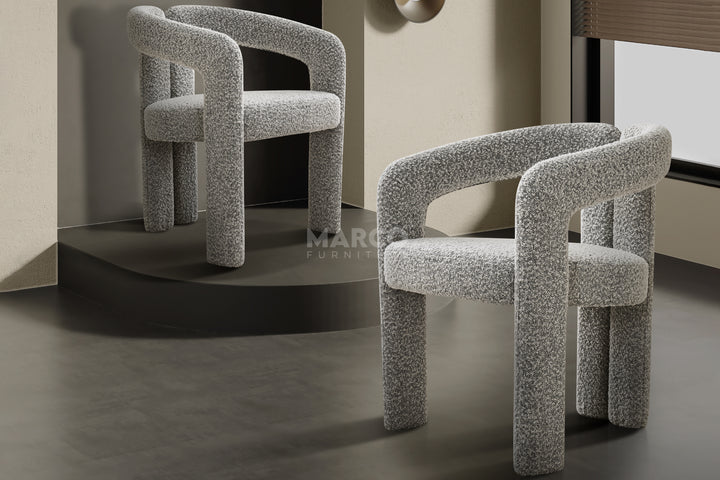 Nirvana Boucle Dining Chair (Salt & Pepper)