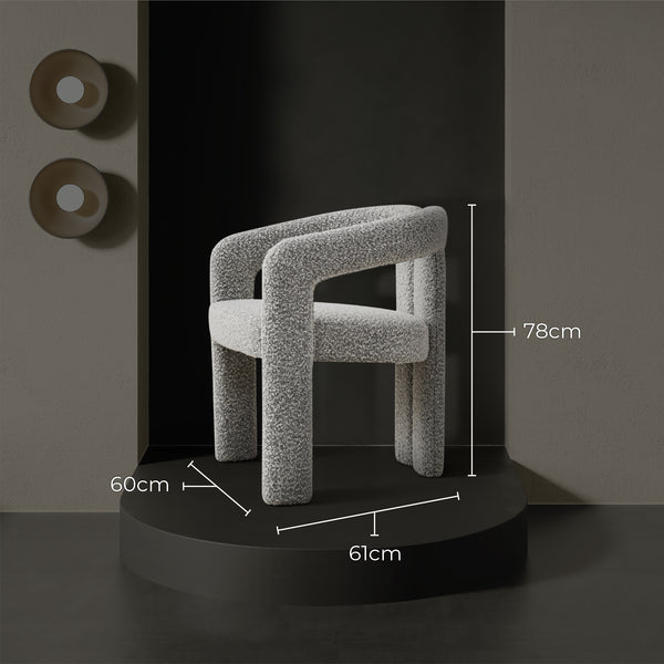 Nirvana Boucle Dining Chair (Salt & Pepper)