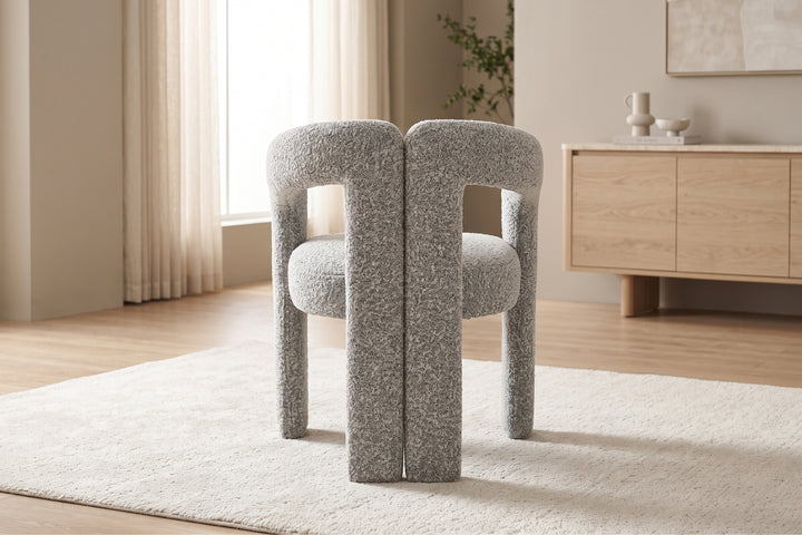 Nirvana Boucle Fabric Modern Dining Chair (Salt & Pepper)