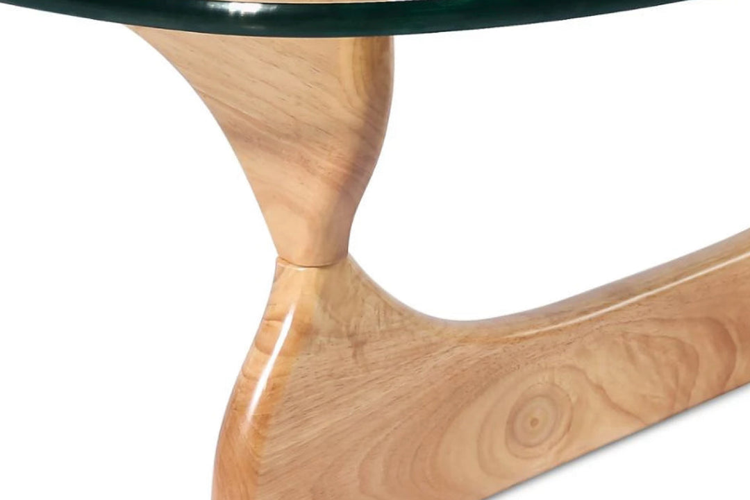 Wooden table leg with a white background