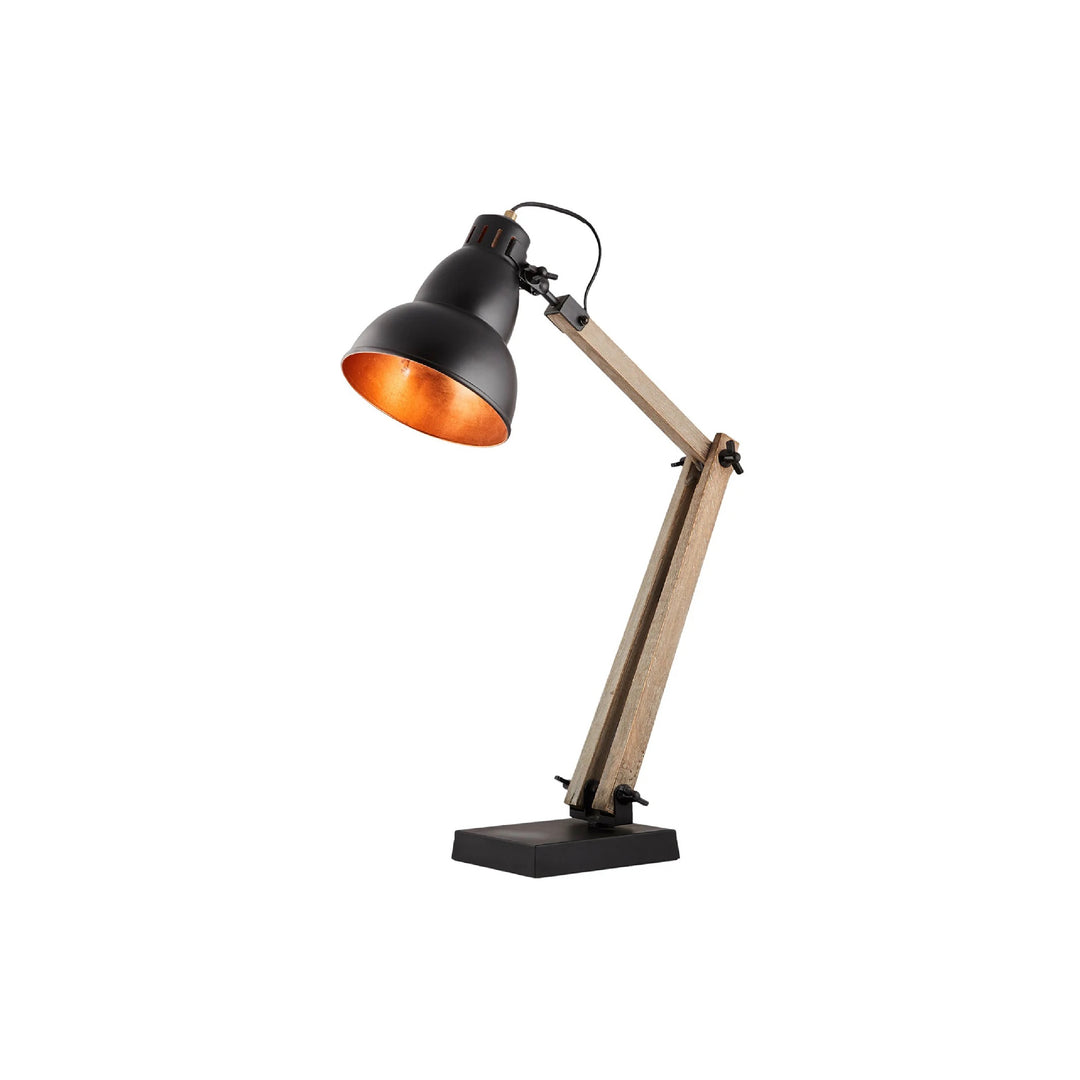 Noir Table Lamp With Black/Gold Inside Gourd Shade