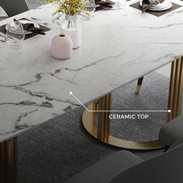 OSCAR WHITE CERAMIC DINING TABLE