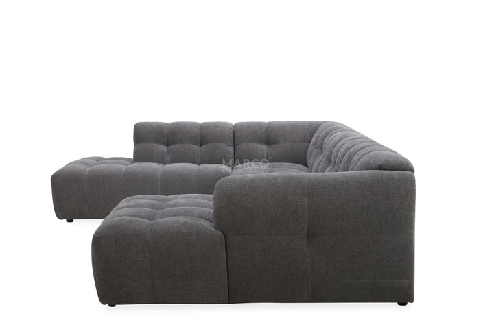Gray sectional sofa on a white background