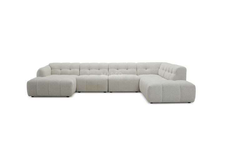 Gray sectional sofa on a white background