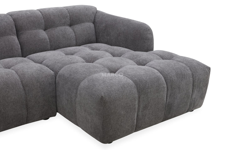 Gray sectional sofa on a white background