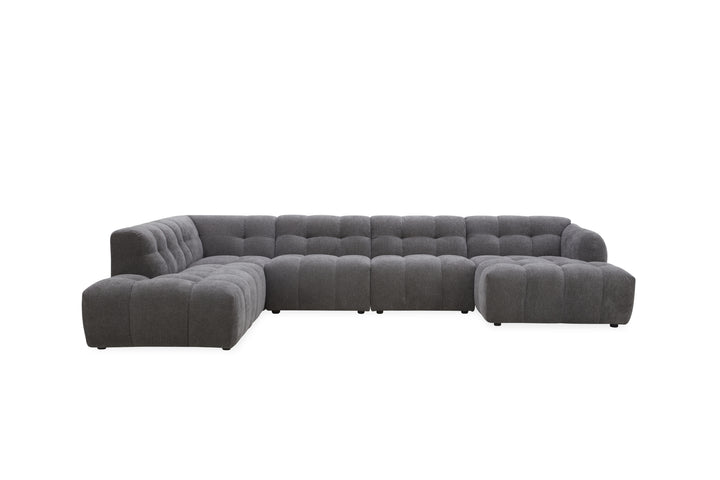Gray sectional sofa on a white background