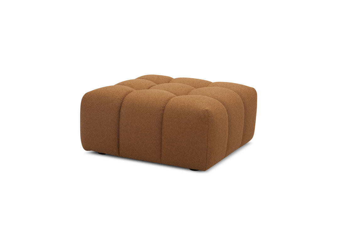Olavia Ottoman – Tufted Woven Fabric Footstool