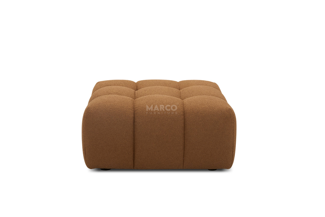 Olavia Ottoman – Tufted Woven Fabric Footstool