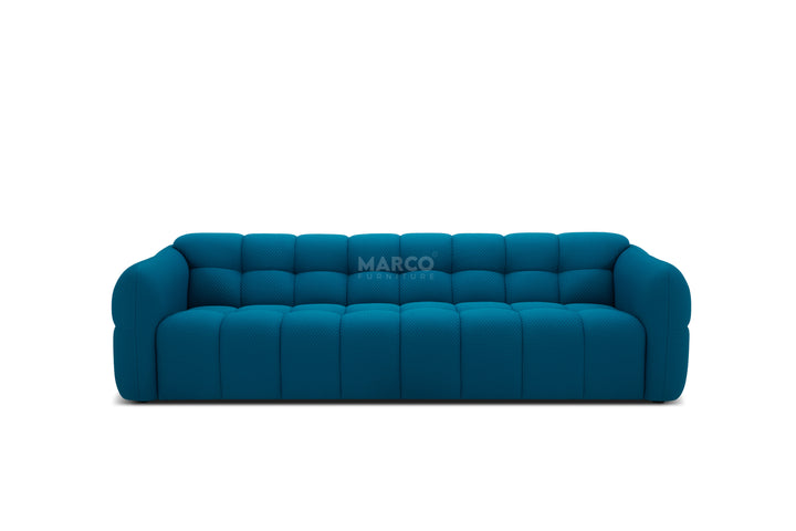 Olavia 3 Seater Woven Fabric Sofa – Tufted Design