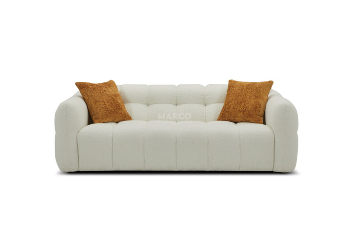 Olavia 2 Seater Fabric Sofa – Tufted Woven Fabric Lounge