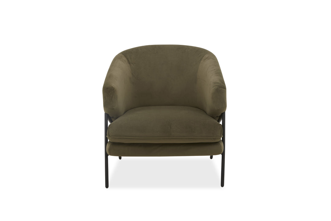 Green armchair on a white background