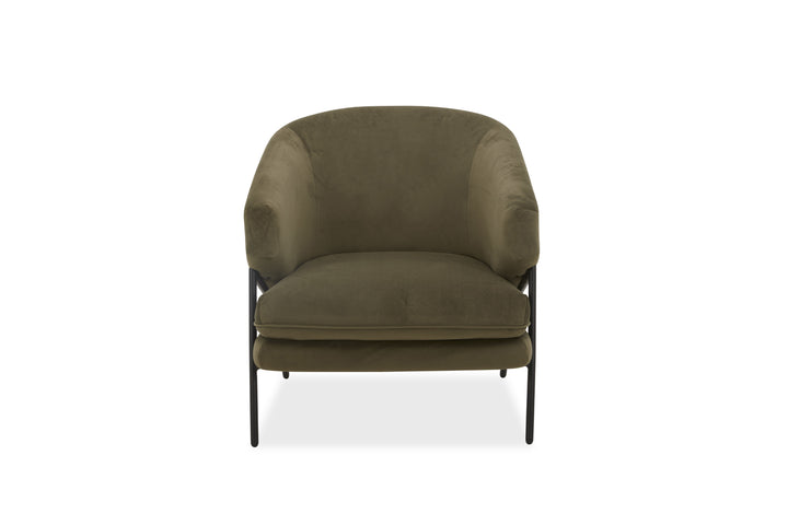 Green armchair on a white background