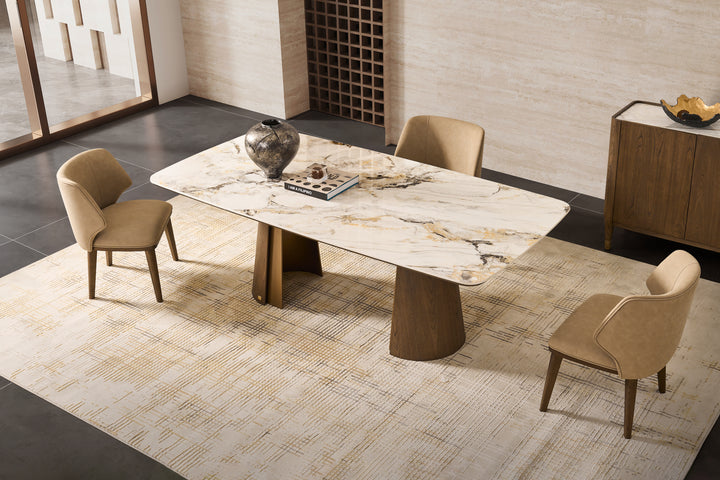 Olmo Fiorito 8 Seater Rectangular Dining Table - Pandora Brown Sintered Stone Top