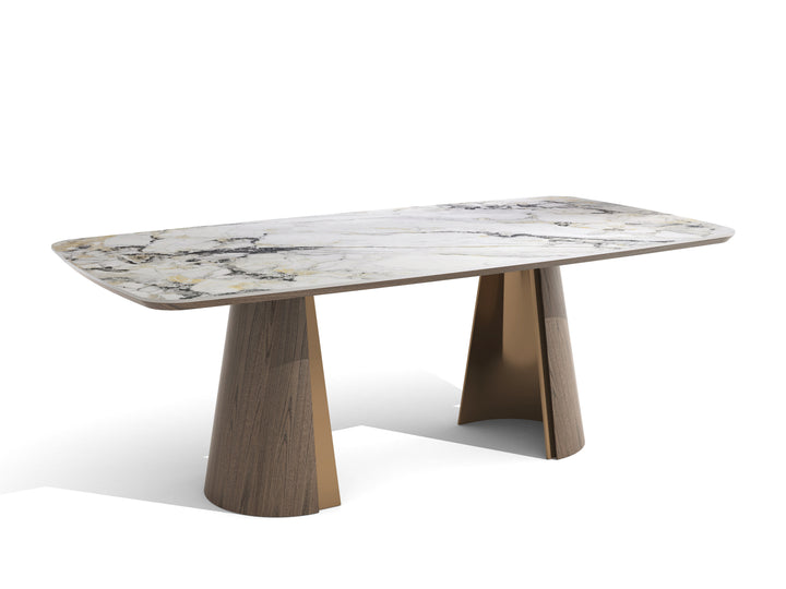 Olmo Fiorito 8 Seater Rectangular Dining Table - Pandora Brown Sintered Stone Top