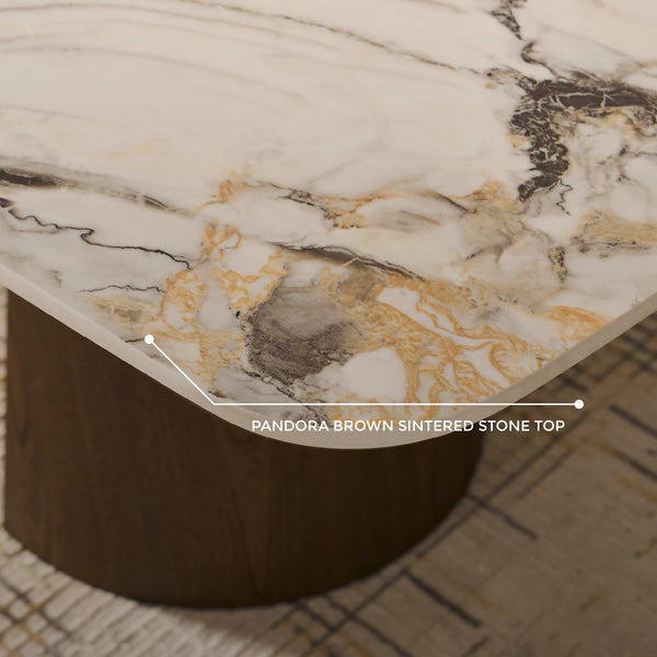 Olmo Fiorito 8 Seater Rectangular Dining Table - Pandora Brown Sintered Stone Top