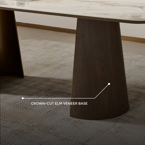 Olmo Fiorito 8 Seater Rectangular Dining Table - Pandora Brown Sintered Stone Top