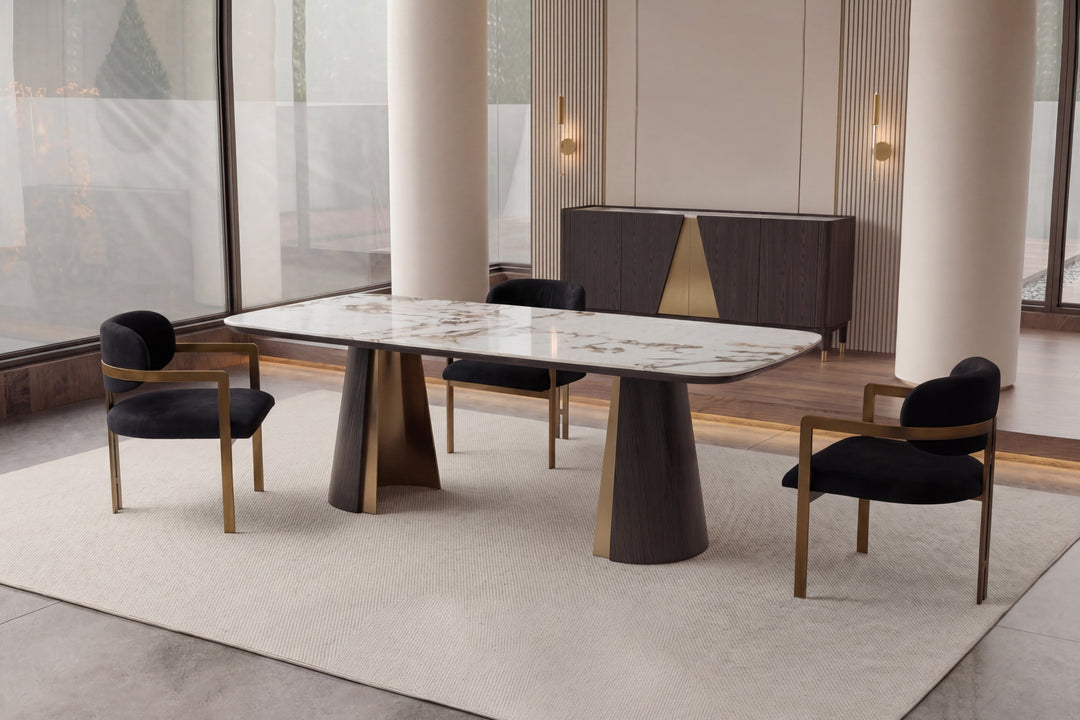 Olmo Fiorito Sintered Stone Dining Table (Black)
