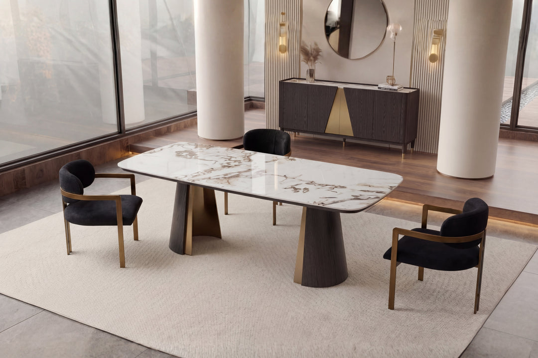 Olmo Fiorito Sintered Stone Dining Table (Black)