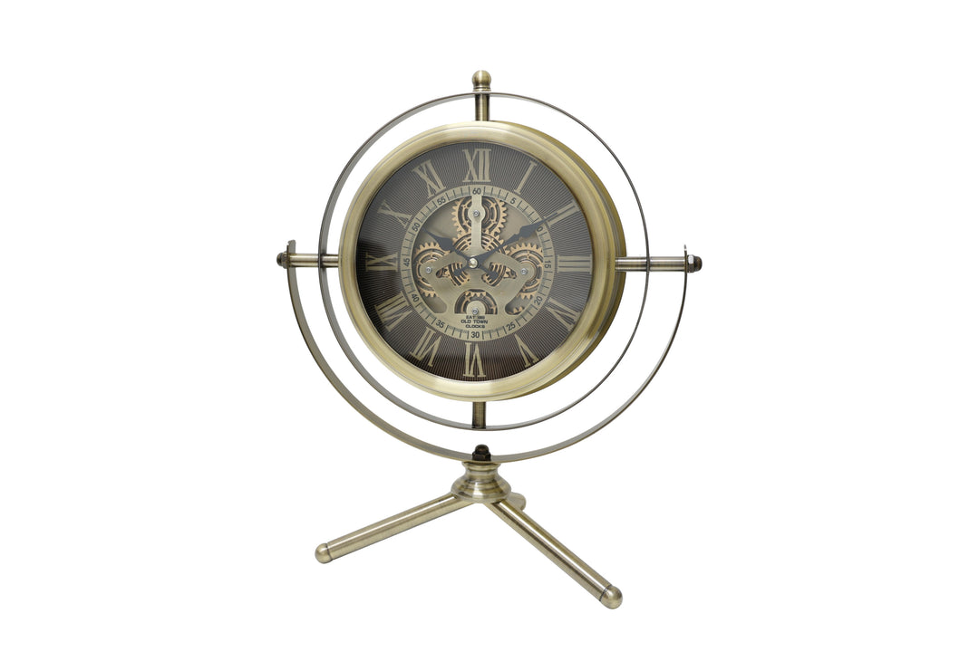 Orion Vintage Desk Clock with Moving Gears (43cm)
