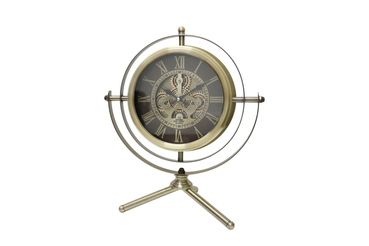 Orion Vintage Desk Clock with Moving Gears (43cm)