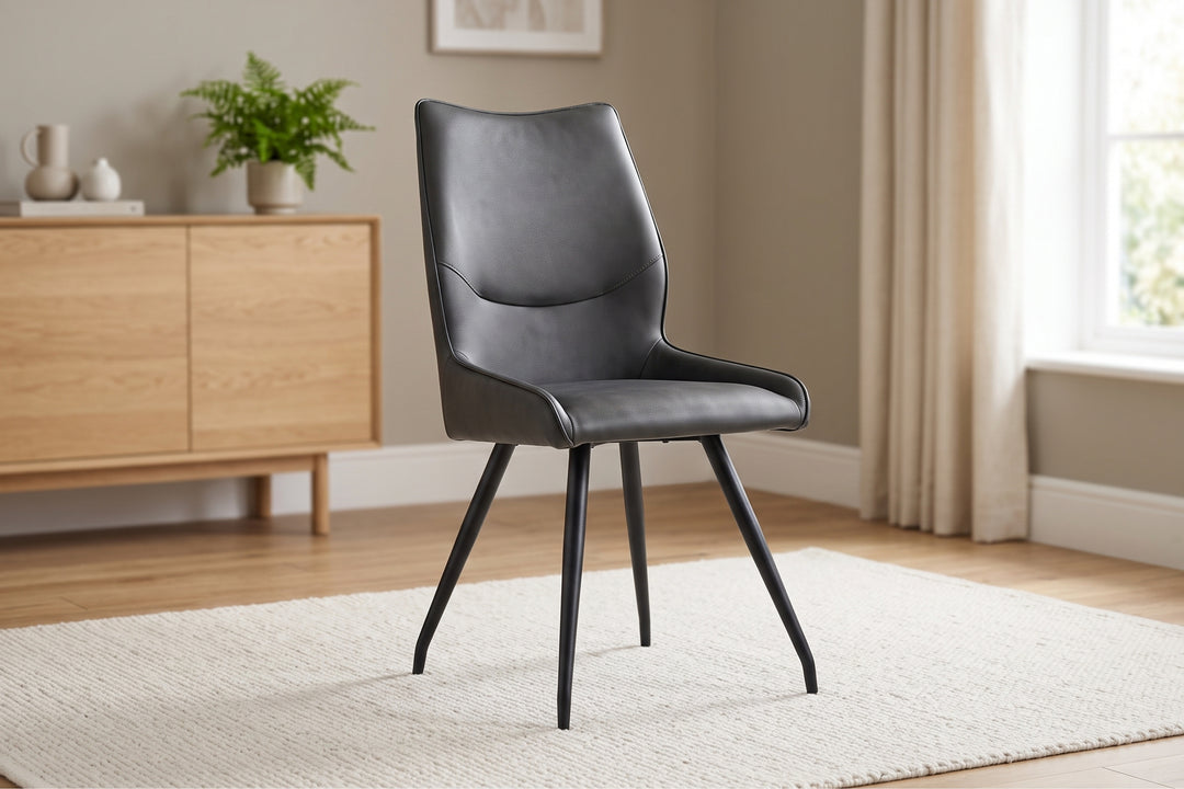 Oz Designer High Back Faux Leather Dining Chair