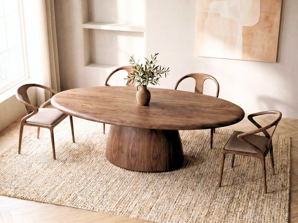 Palazzo Walnut Veneer Oval Dining Table