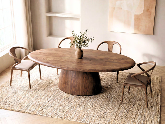 Palazzo Walnut Veneer Oval Dining Table