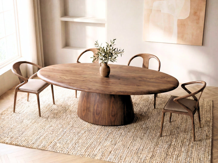 Palazzo Walnut Veneer Oval Dining Table