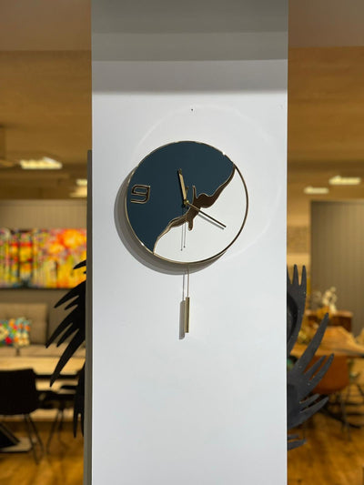 Pendulum Wall Clock BLUE  (31x58 cm)
