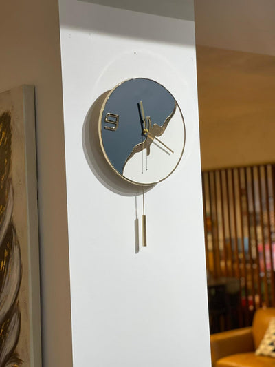 Pendulum Wall Clock BLUE  (31x58 cm)