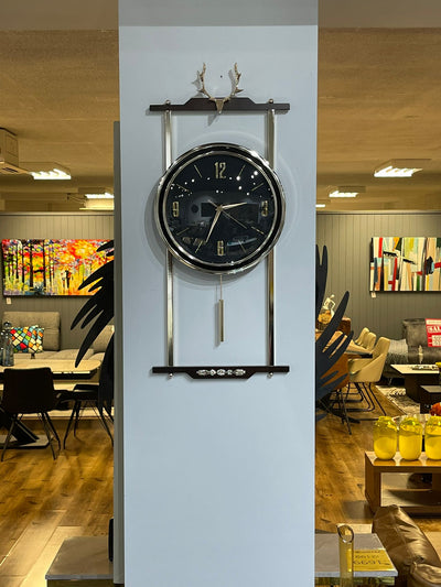 Pendulum Wall Clock BLK  (35x75 cm)
